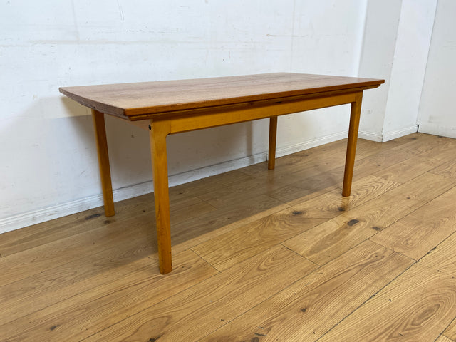 WMK I Stilvoller großer ausziehbarer skandinavischer Wohnzimmertisch in Teakholz I Salontisch Couchtisch Holztisch Coffee Tabele Danish Design Mid-Century Vintage 70er I Berlin Dortmund Braunschweig
