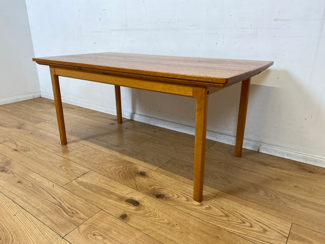 WMK I Stilvoller großer ausziehbarer skandinavischer Wohnzimmertisch in Teakholz I Salontisch Couchtisch Holztisch Coffee Tabele Danish Design Mid-Century Vintage 70er I Berlin Dortmund Braunschweig