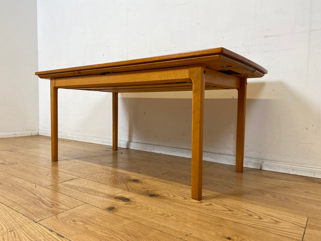 WMK I Stilvoller großer ausziehbarer skandinavischer Wohnzimmertisch in Teakholz I Salontisch Couchtisch Holztisch Coffee Tabele Danish Design Mid-Century Vintage 70er I Berlin Dortmund Braunschweig