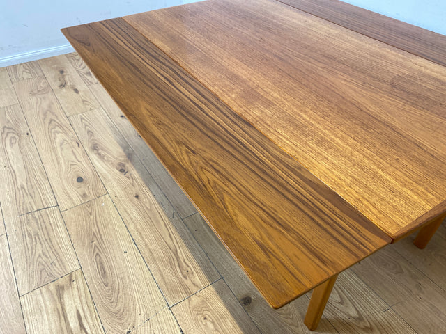 WMK I Stilvoller großer ausziehbarer skandinavischer Wohnzimmertisch in Teakholz I Salontisch Couchtisch Holztisch Coffee Tabele Danish Design Mid-Century Vintage 70er I Berlin Dortmund Braunschweig