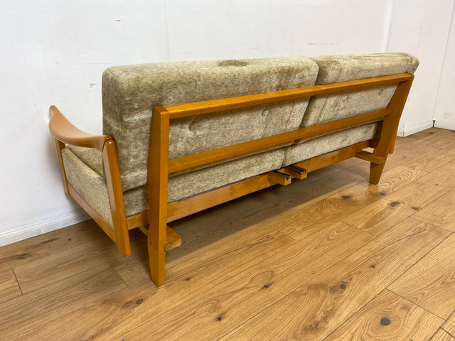WMK I Stilvolles ausziehbares Vintage Designersofa Stella von Knoll aus 1978 mit beigem Originalbezug