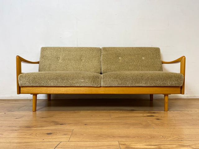 WMK I Stilvolles ausziehbares Vintage Designersofa Stella von Knoll aus 1978 mit beigem Originalbezug