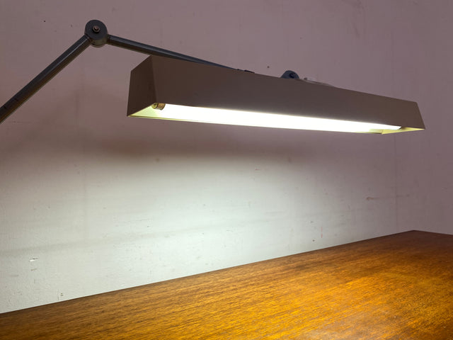 Kultige vollfunktionsfähige DDR Industrie Tischleuchte ILBA mit Gelenkarm I Lampe Leuchte Architektenlampe Schreibtischlampe Arbeitsleuchte Vintage Retro Werkstatt Ostalgie Design I