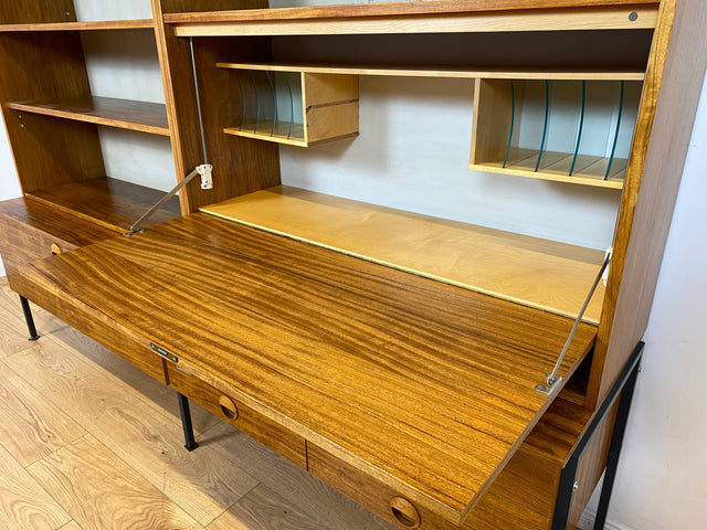 WMK I Kultiges modulares Designer Regalsystem 430 I Joachim Nebelung für VEB Hellerau I I Regal Bücherregal Bücherschrank Regalwand Stringregal Sideboard Sekretär Mid-Century Vintage DDR 60er 70er