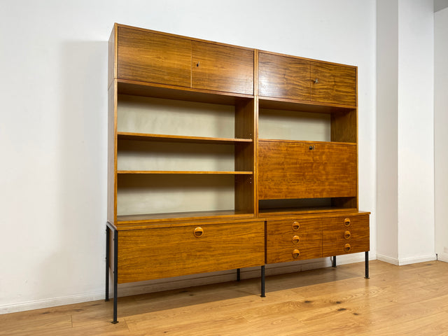 WMK I Kultiges modulares Designer Regalsystem 430 I Joachim Nebelung für VEB Hellerau I I Regal Bücherregal Bücherschrank Regalwand Stringregal Sideboard Sekretär Mid-Century Vintage DDR 60er 70er