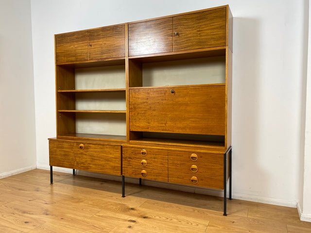 WMK I Kultiges modulares Designer Regalsystem 430 I Joachim Nebelung für VEB Hellerau I I Regal Bücherregal Bücherschrank Regalwand Stringregal Sideboard Sekretär Mid-Century Vintage DDR 60er 70er