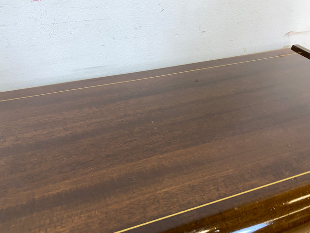 Formschöne dunkle 50er Jahre Barkommode mit Schiebetüren , Originalglas und Messingbeschlag I Bar Barschrank Vitrine Kommode Sideboard Rockabilly Mid-Century Vintage 60er I