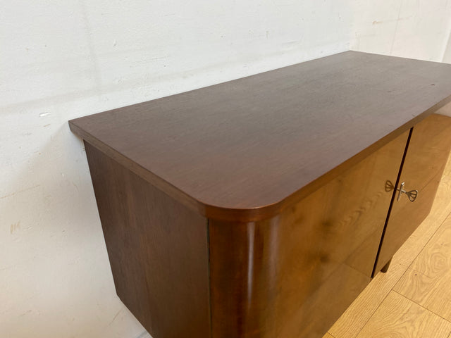Formschöne und gut erhaltene dunkle Mid-Century Kommode aus 1965 I Schrank Sideboard Wäschekommode Schuhkommode Schuhschrank TV Lowboard Bank Rockabilly Mid-Century Vintage I