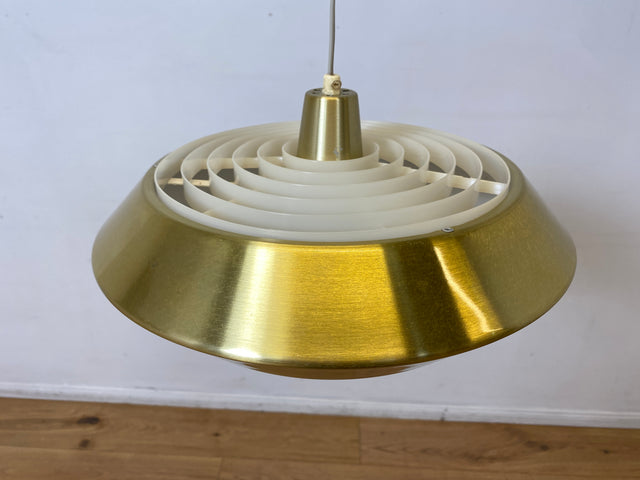 WMK I Grandiose skandinavische goldene Space Age Hängelampe aus Aluminiumhte