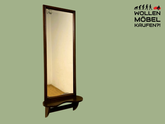 WMK I Eleganter & gut erhaltener großer 30er Jahre Art Deco Wandspiegel mit Holzrahmen & Ablage I Spiegel Ganzkörperspiegel Mirror Garderobe Flurgarderobe Antik Mid-Century Vintage Berlin Bayern NRW