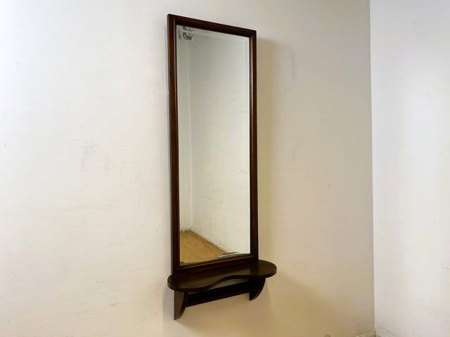 WMK I Eleganter & gut erhaltener großer 30er Jahre Art Deco Wandspiegel mit Holzrahmen & Ablage I Spiegel Ganzkörperspiegel Mirror Garderobe Flurgarderobe Antik Mid-Century Vintage Berlin Bayern NRW