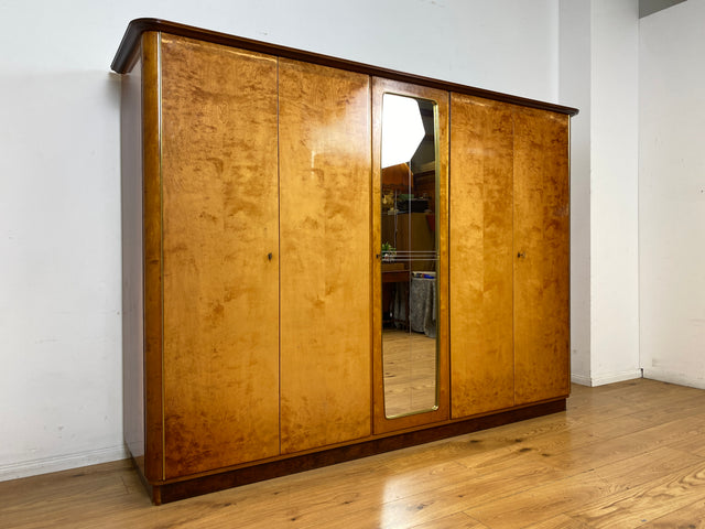 Stilvoller und gut erhaltener großer 50er Jahre Rockabilly Kleiderschrank mit Spiegeltür I Schrank Schlafzimmerschrank Wäscheschrank Wardrobe Vintage Mid-Century 60er I