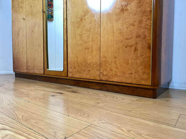 Stilvoller und gut erhaltener großer 50er Jahre Rockabilly Kleiderschrank mit Spiegeltür I Schrank Schlafzimmerschrank Wäscheschrank Wardrobe Vintage Mid-Century 60er I