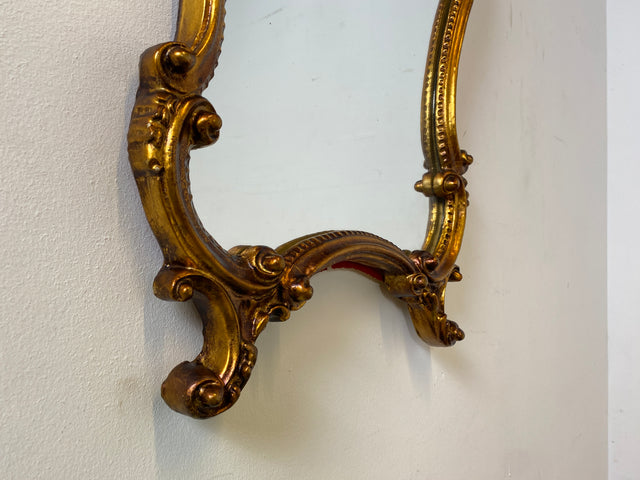 Wunderschöner großer Vintage Wandspiegel im antiken Stil mit goldenem Akanthusblatt Rahmen aus Stuck