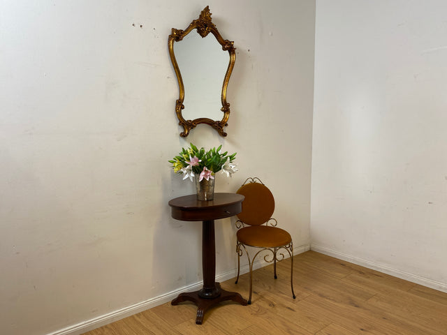 Wunderschöner großer Vintage Wandspiegel im antiken Stil mit goldenem Akanthusblatt Rahmen aus Stuck