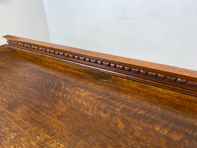 Vornehme handverzierte antike Anrichte aus Eiche mit Schubladen und edlem Messingbeschlag I Schrank Kommode Wickelkommode Küchenschrank Bauernschrank Sideboard Jugendstil Vintage I