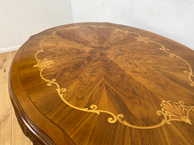 Wunderschöner und sehr gut erhaltener handverzierter Chippendale Couchtisch mit feinen Intarsien I Wohnzimmertisch Coffee Table Salontisch Sitzgarnitur Stilmöbel Vintage I