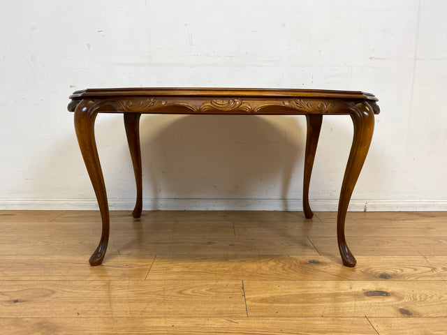 Wunderschöner und sehr gut erhaltener handverzierter Chippendale Couchtisch mit feinen Intarsien I Wohnzimmertisch Coffee Table Salontisch Sitzgarnitur Stilmöbel Vintage I