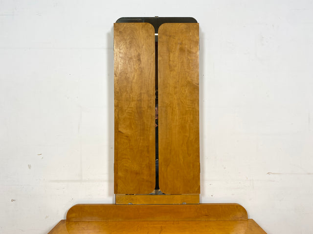 Freundliche und gut erhaltene helle Mid-Century Spiegelkommode I Vollholz furniert I Frisierkommode Schminktisch Kommode Wäschekommode Sideboard Spiegel 60er Vintage I