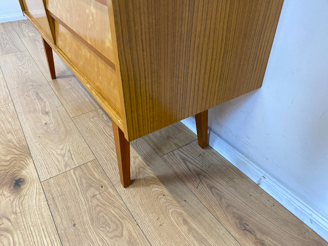 Stilvoller heller 60er Jahre Bücherschrank mit abnehmbarem Regal Oberteil & Schubladen I Bücherregal Highboard Sideboard Kommode Geschirrschrank Vintage Mid-Century 50er