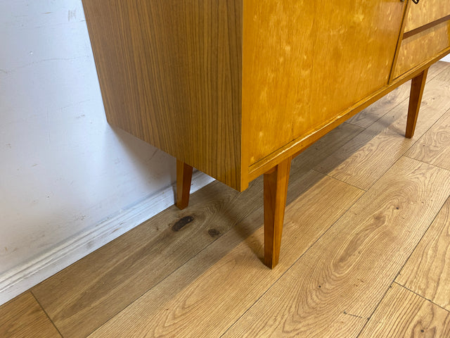 Stilvoller heller 60er Jahre Bücherschrank mit abnehmbarem Regal Oberteil & Schubladen I Bücherregal Highboard Sideboard Kommode Geschirrschrank Vintage Mid-Century 50er