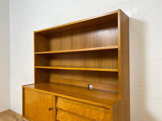 Stilvoller heller 60er Jahre Bücherschrank mit abnehmbarem Regal Oberteil & Schubladen I Bücherregal Highboard Sideboard Kommode Geschirrschrank Vintage Mid-Century 50er