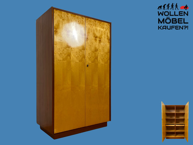Minimalistischer und gut erhaltener heller Mid-Century Kleiderschrank aus 1966 mit Schubladen I Schrank Schlafzimmerschrank Wardrobe Wäscheschrank Vintage Retro 70er I (Kopie)