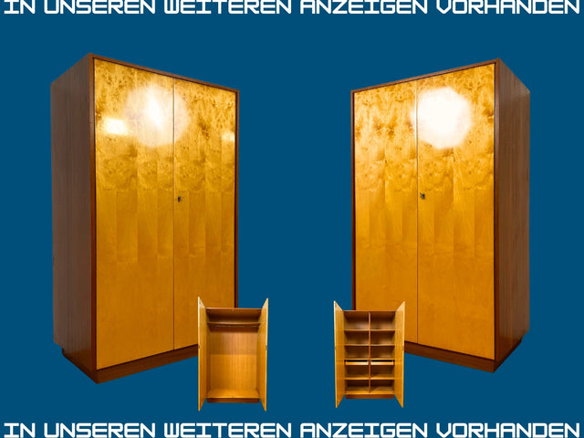 Minimalistischer und gut erhaltener heller Mid-Century Kleiderschrank aus 1966 mit Schubladen I Schrank Schlafzimmerschrank Wardrobe Wäscheschrank Vintage Retro 70er I (Kopie)