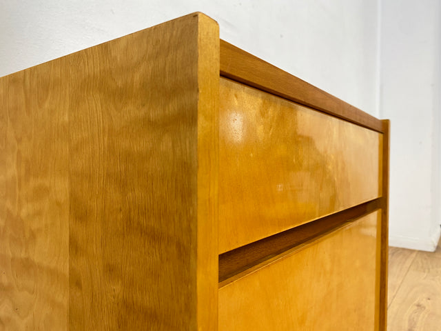 WMK I Stilvoller und sehr gut erhaltener heller Mid-Century Nachttisch mit Schublade I Nachtkommode Nachtschrank Nachtschränkchen Kommode Beistelltisch 50er 60er Vintage I Berlin Nürnberg Münster