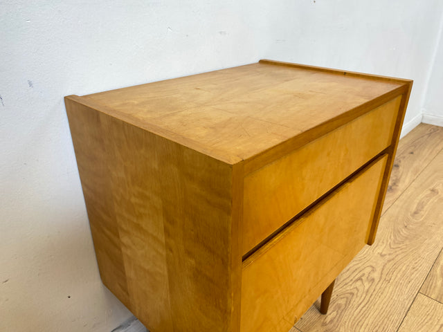 WMK I Stilvoller und sehr gut erhaltener heller Mid-Century Nachttisch mit Schublade I Nachtkommode Nachtschrank Nachtschränkchen Kommode Beistelltisch 50er 60er Vintage I Berlin Nürnberg Münster