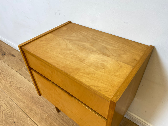 WMK I Stilvoller und sehr gut erhaltener heller Mid-Century Nachttisch mit Schublade I Nachtkommode Nachtschrank Nachtschränkchen Kommode Beistelltisch 50er 60er Vintage I Berlin Nürnberg Münster