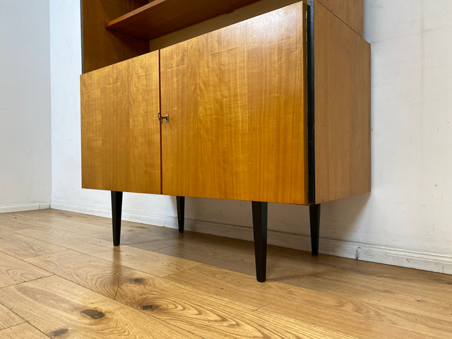 Sehr schöner heller Mid-Century Wohnzimmerschrank aus 1969 mit Vitrine und Regal I Highboard Bücherschrank Bücherregal Kommode Sideboard Geschirrschrank Vintage 70er