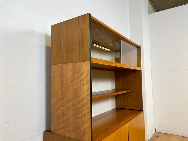 Sehr schöner heller Mid-Century Wohnzimmerschrank aus 1969 mit Vitrine und Regal I Highboard Bücherschrank Bücherregal Kommode Sideboard Geschirrschrank Vintage 70er