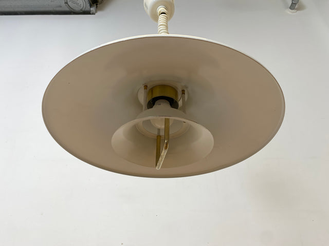 WMK I Schöne höhenverstellbare weiße skandinavische Space Age Designer Pendelleuchte von Belid aus Metall