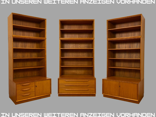 Hochwertiger Vintage Bücherschrank von Strobeck in skandinavischem Still mit Schubladen I Teakholz I Regal Bücherregal Holzregal Danish Design Mid-Century Vintage Teak I