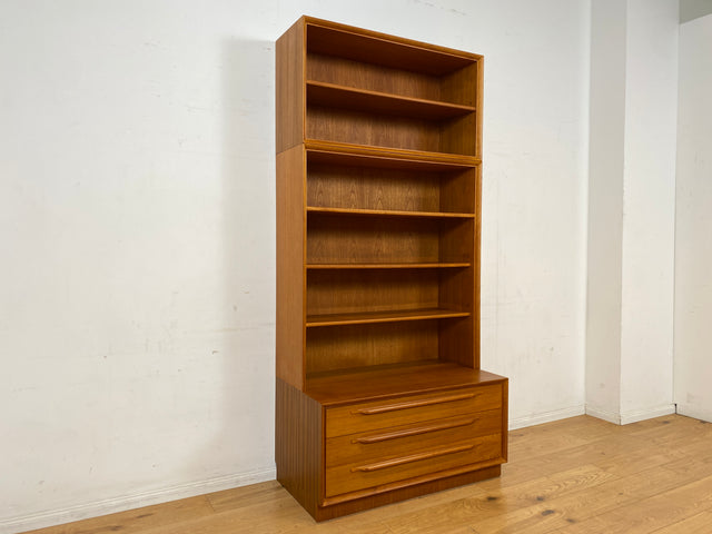 Hochwertiger Vintage Bücherschrank von Strobeck in skandinavischem Still mit Schubladen I Teakholz I Regal Bücherregal Holzregal Danish Design Mid-Century Vintage Teak I