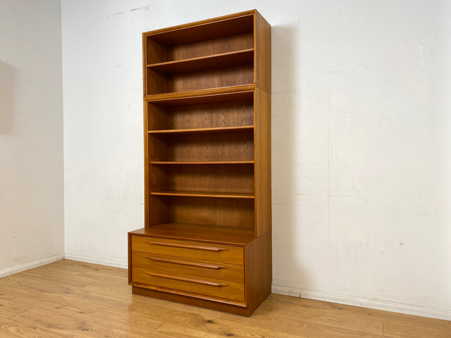 Hochwertiger Vintage Bücherschrank von Strobeck in skandinavischem Still mit Schubladen I Teakholz I Regal Bücherregal Holzregal Danish Design Mid-Century Vintage Teak I