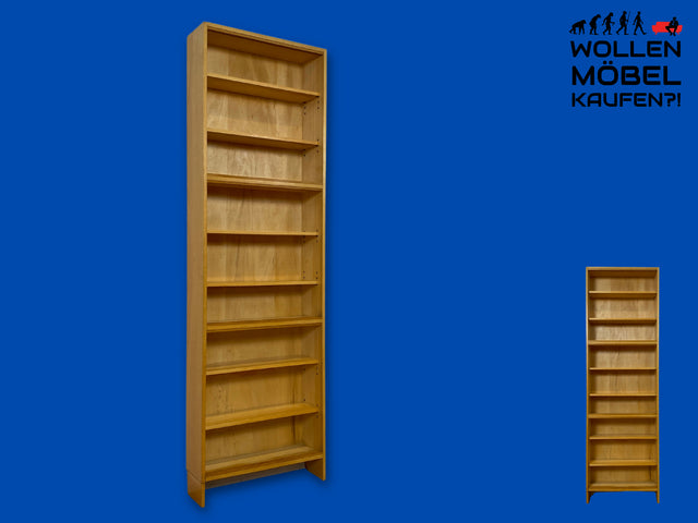 Minimalistisches und gut erhaltenes sehr hohes Mid-Century Bücherregal mit verstellbaren Regalböden I Regal Holzregal Bücherschrank Küchenregal Retro Vintage I