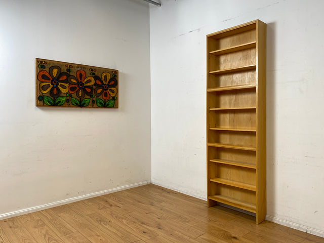 Minimalistisches und gut erhaltenes sehr hohes Mid-Century Bücherregal mit verstellbaren Regalböden I Regal Holzregal Bücherschrank Küchenregal Retro Vintage I