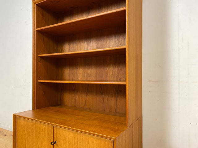 Schöner hoher modularer Vintage Bücherschrank von Strobeck in skandinavischem Stil I Teakholz I Regal Bücherregal Holzregal Kommode Danish Design Mid-Century Vintage Teak 70er I