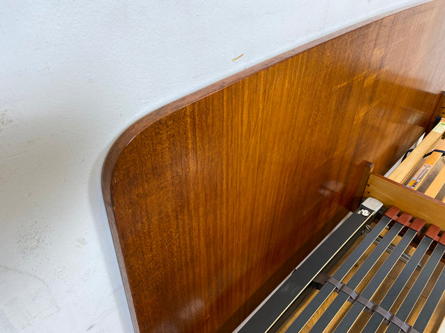 Stilvolles und sehr gut erhaltenes Mid-Century Bett mit Lattenrosten für zwei 90x190 Matratzen I Doppelbett Holzbett Bettrahmen Schlafzimmer 50er 60er Vintage Rockabilly I