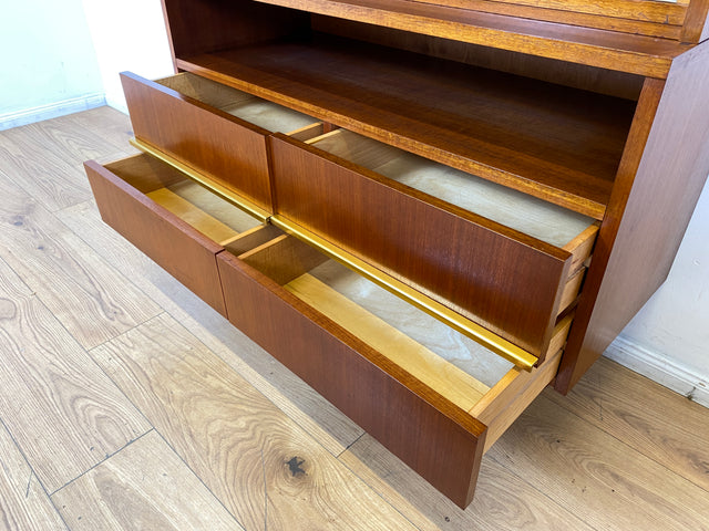 WMK I Stilvoller und gut erhaltener Mid-Century Bücherschrank aus 1965 von PGH Wohnkultur mit Schubladen