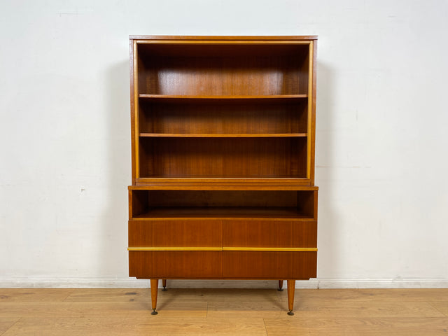 WMK I Stilvoller und gut erhaltener Mid-Century Bücherschrank aus 1965 von PGH Wohnkultur mit Schubladen