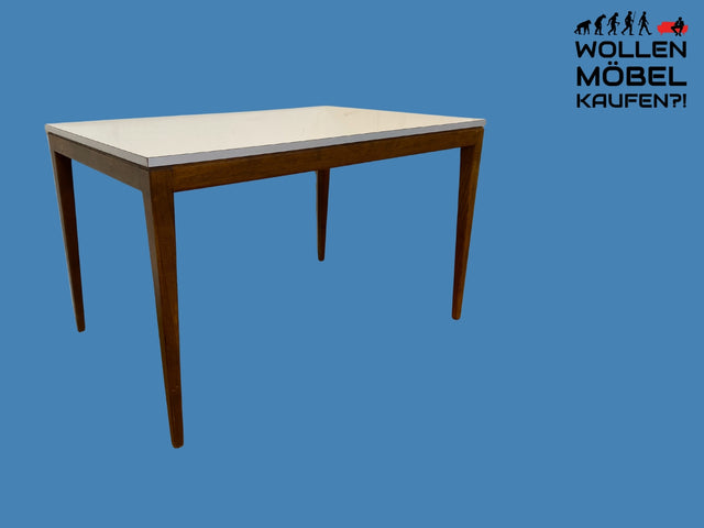 Stilvoller und sehr gut erhaltener Mid-Century Esstisch mit pflegeleichter Resopal Tischplatte I Tisch Esszimmertisch Küchentisch Kitchen Dining Table Vintage Retro 60er 70er I