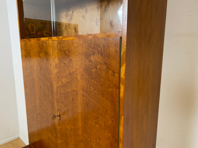WMK I Stilvolles Mid-Century Highboard mit Vitrine und verstellbaren Regalböden I Schrank Bücherschrank Büchervitrine Bücherregal ,Kommode Sideboard Regalwand Vintage 60er I Berlin Magdeburg Essen