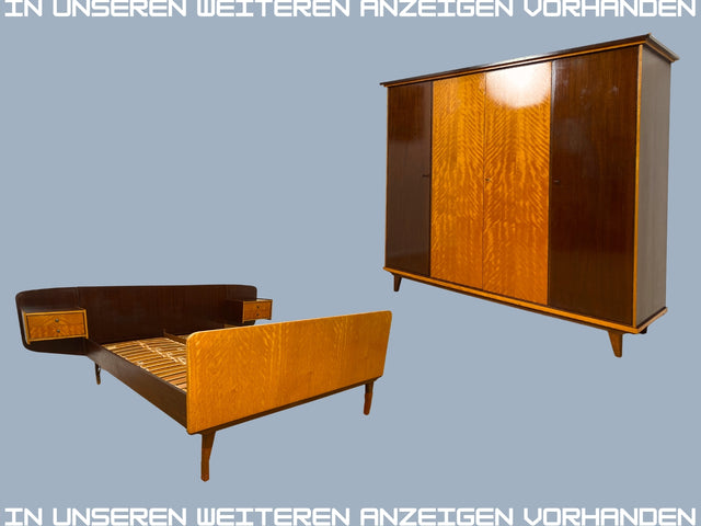 WMK I Schöner Mid-Century Kleiderschrank aus 1961, Vollholz, mit guter Aufteilung