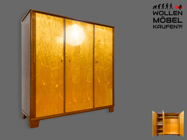 Sehr schöner und perfekt aufgeteilter Mid-Century Kleiderschrank aus 1960 mit Schubladen I Schrank Schlafzimmerschrank Wäscheschrank Wardrobe Vintage 50er 60er Rockabilly I