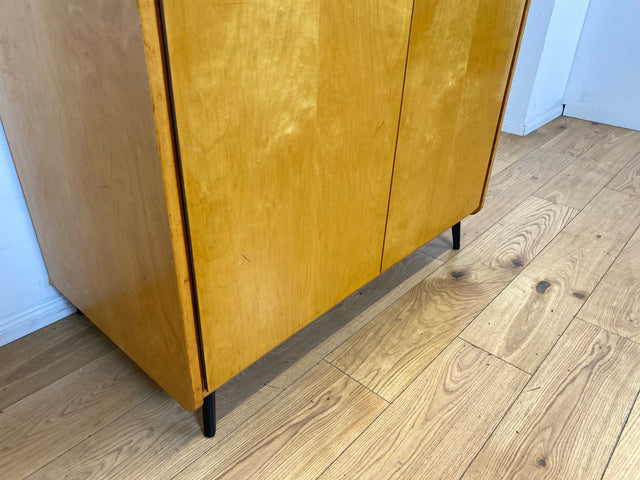 Schöner heller Mid-Century Kleiderschrank in Eiche auf neuen Metallfüßen mit Aufsatz I Schrank Wäscheschrank Schlafzimmerschrank Flurschrank Garderobenschrank Vintage 60er I