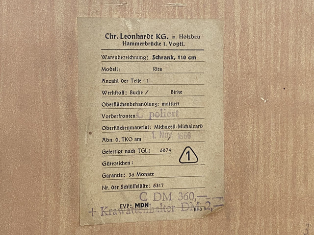 Schöner heller Mid-Century Kleiderschrank in Eiche auf neuen Metallfüßen mit Aufsatz I Schrank Wäscheschrank Schlafzimmerschrank Flurschrank Garderobenschrank Vintage 60er I