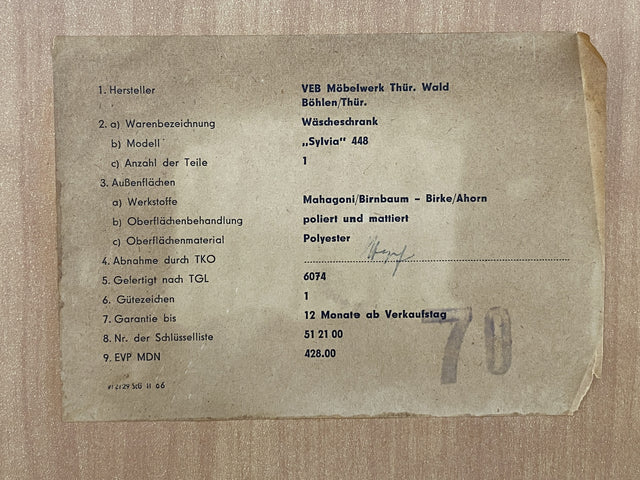 Minimalistischer & geräumiger Mid-Century Kleiderschrank aus 1966 mit Schublade und Böden I Schrank Schlafzimmerschrank Wäscheschrank Garderobe Wardrobe Retro Vintage 60er I